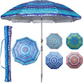 7.2 ft Beach Umbrella with Sand Anchor and Tilt Pole - UPF 50+ Shade