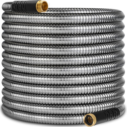 100 ft Stainless Steel Garden Hose - Durable and Flexible Design