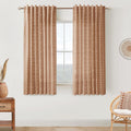 64 Inch Curtains 2 Panels Set Light Terracotta Sheer Boho Linen - Soft