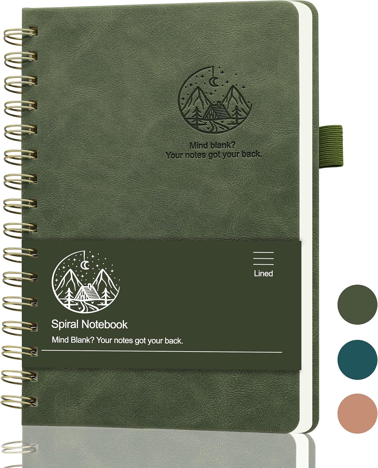 SAIL MARKAM A5 Hardcover Spiral Journal - Elegant Dark Green, 100 GSM
