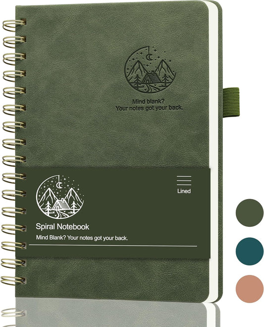 SAIL MARKAM A5 Hardcover Spiral Journal - Elegant Dark Green, 100 GSM