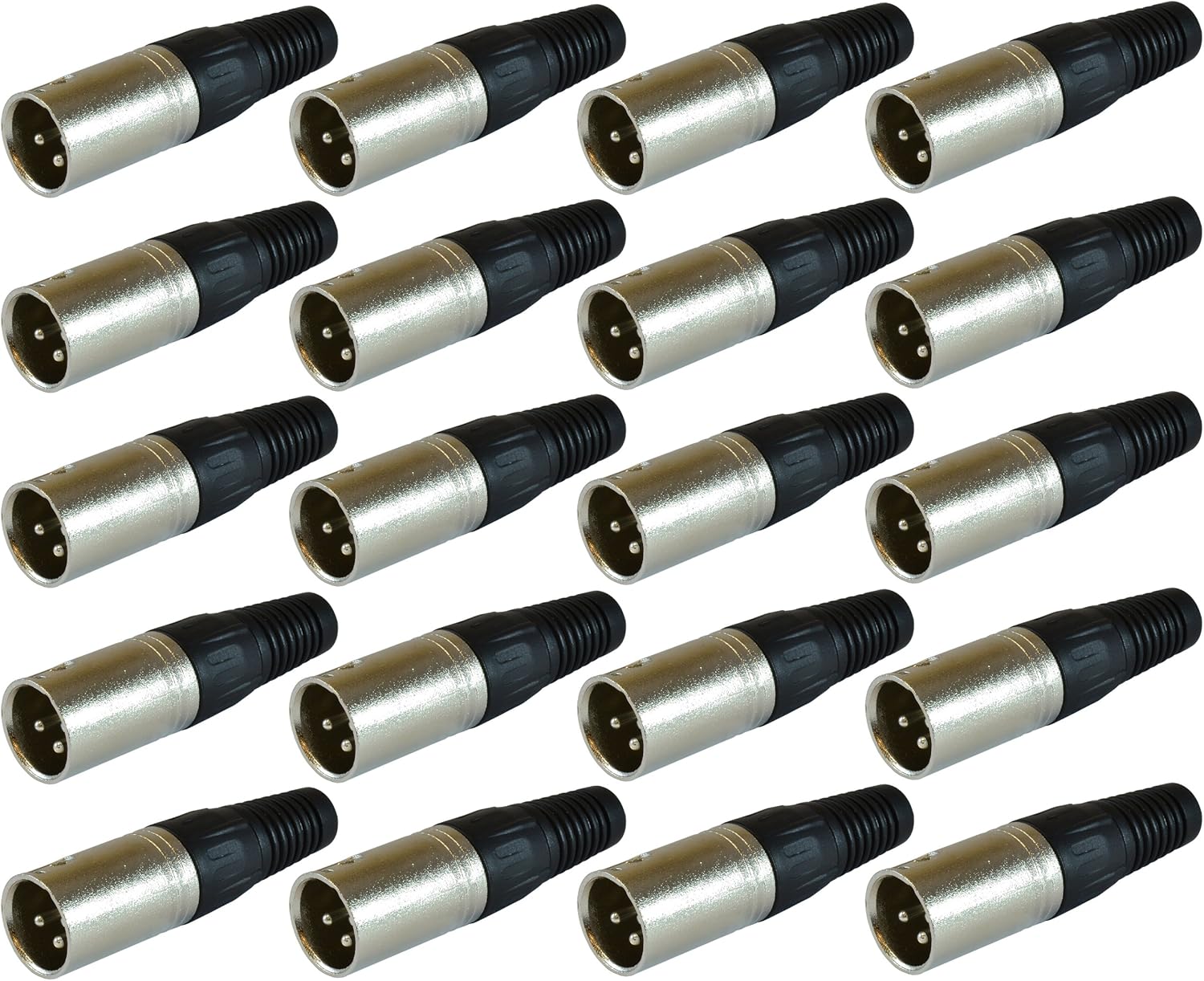 GLS Audio XLR Male Plugs Connectors - High Quality Pack of 20