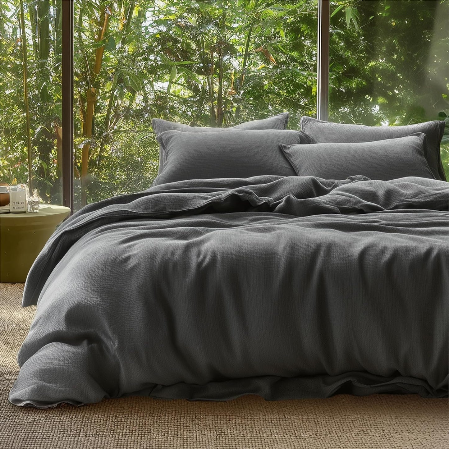 Cooling Muslin Cotton Duvet Cover Set for Hot Sleepers