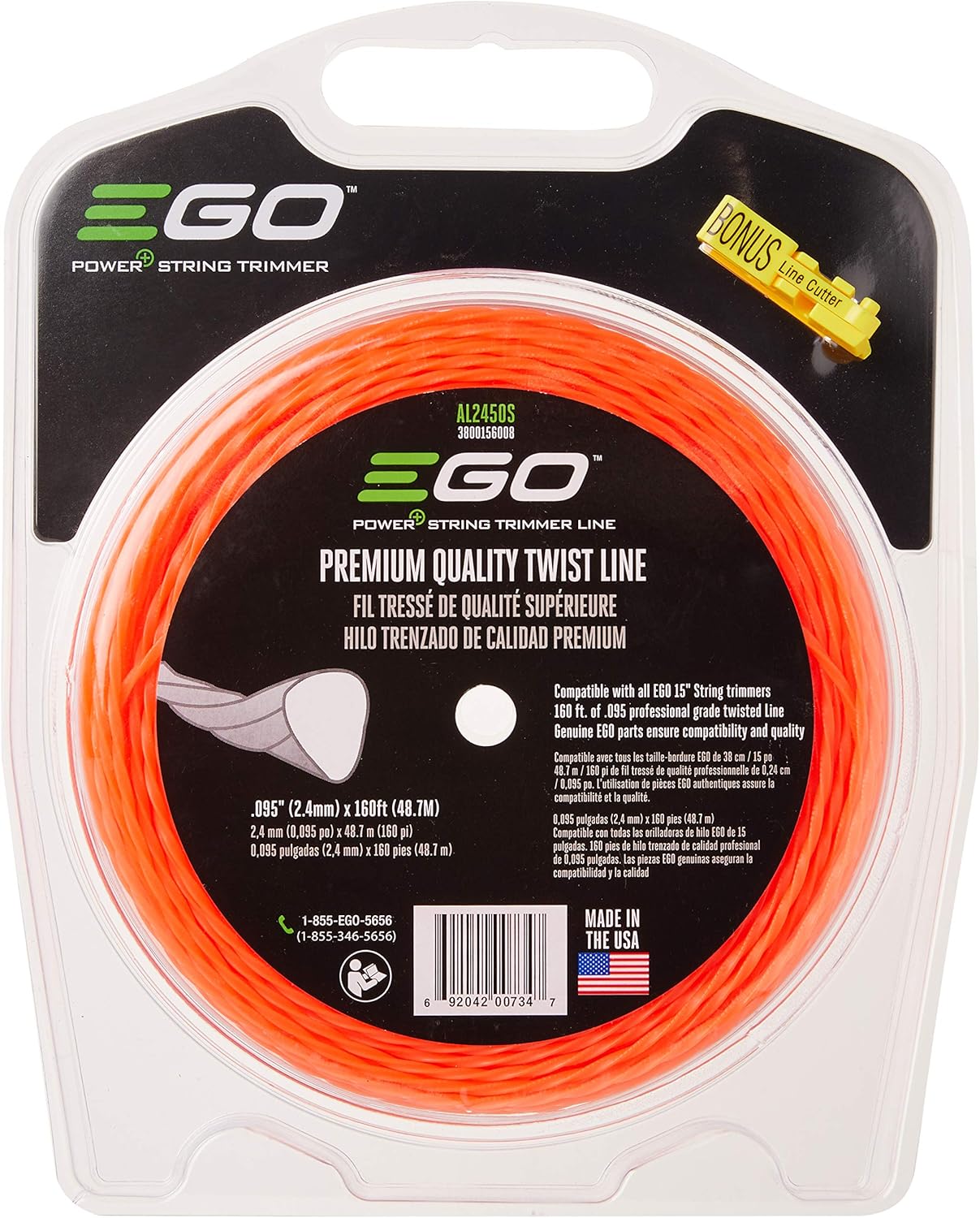 Premium 0.095 Twist Line for EGO 15 Trimmer - Power+ Performance