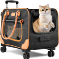 Large Cat Carrier with Wheels - Rolling Pet Carrier for Travel