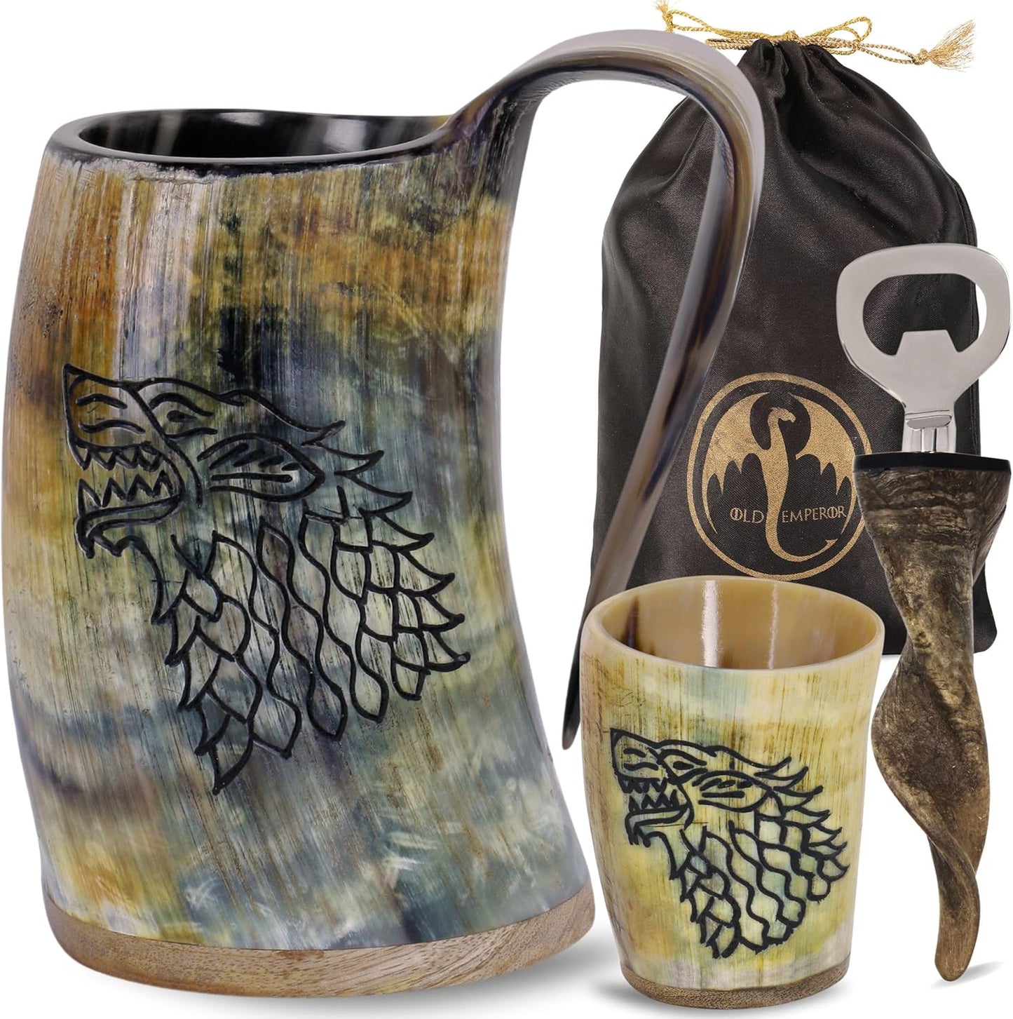 Viking Drinking Horn Mug Set - Unique Handmade Gifts for All