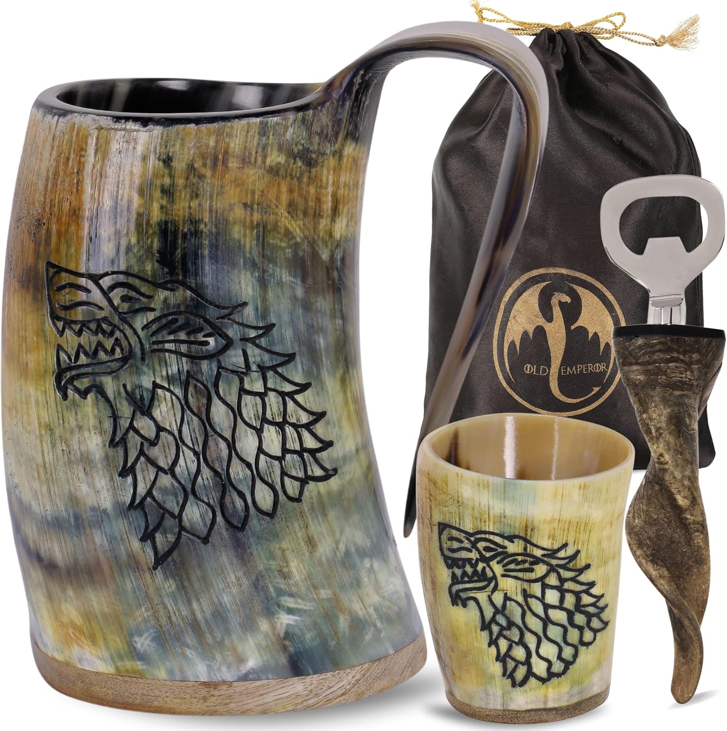 Viking Drinking Horn Mug Set - Unique Handmade Gifts for All