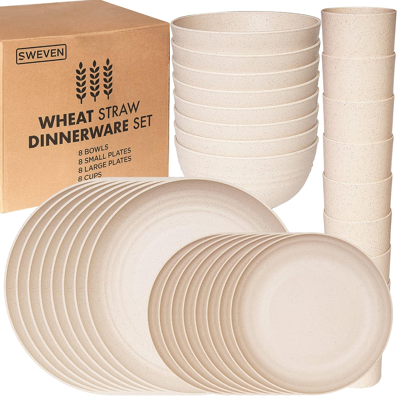 Wheat Straw Dinnerware Sets - Unbreakable Eco Friendly Dishes