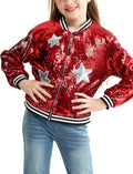 LOLANTA Girls Sequin Jacket for Kids - Dazzling Bomber Style