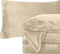 Elegant Comfort Velvet Plush Flannel Sheet Set King - Cozy Warm