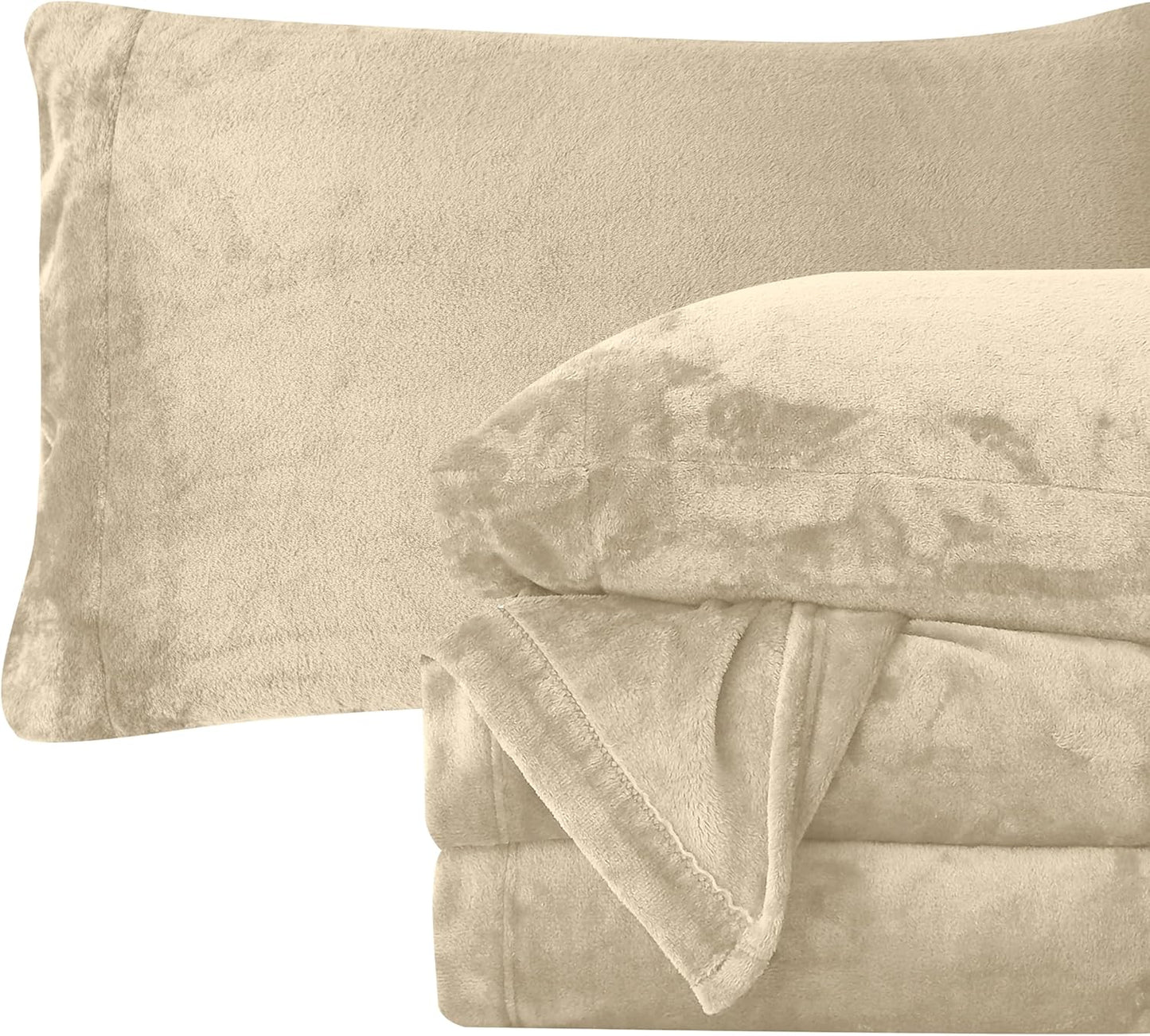 Luxuriously Soft Velvet Flannel Sheet Set for King Size Beds