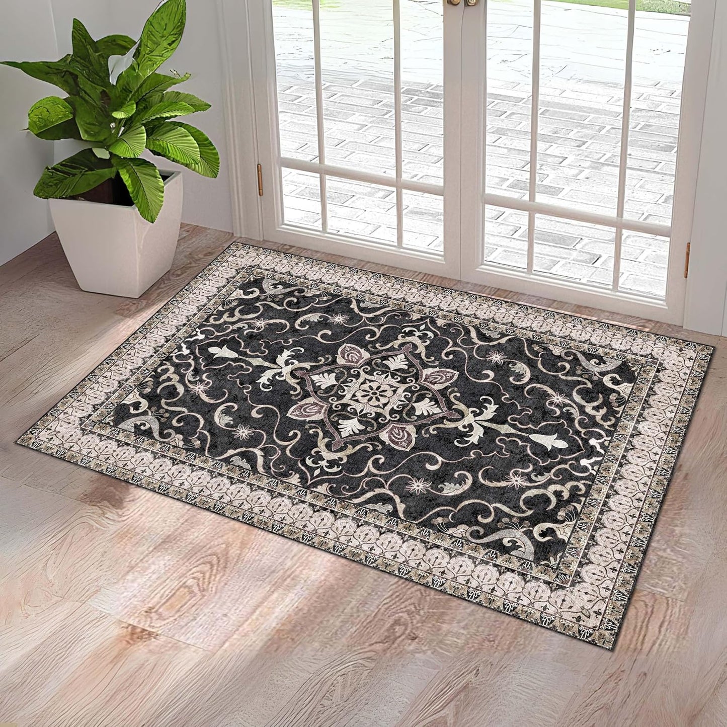 Washable Entryway Rug 3x5 Non Slip for Hallways and Kitchens