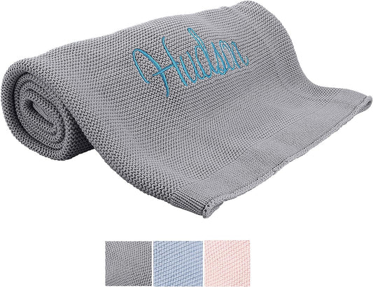 Personalized Baby Blanket for Newborns - Custom Knit Gift