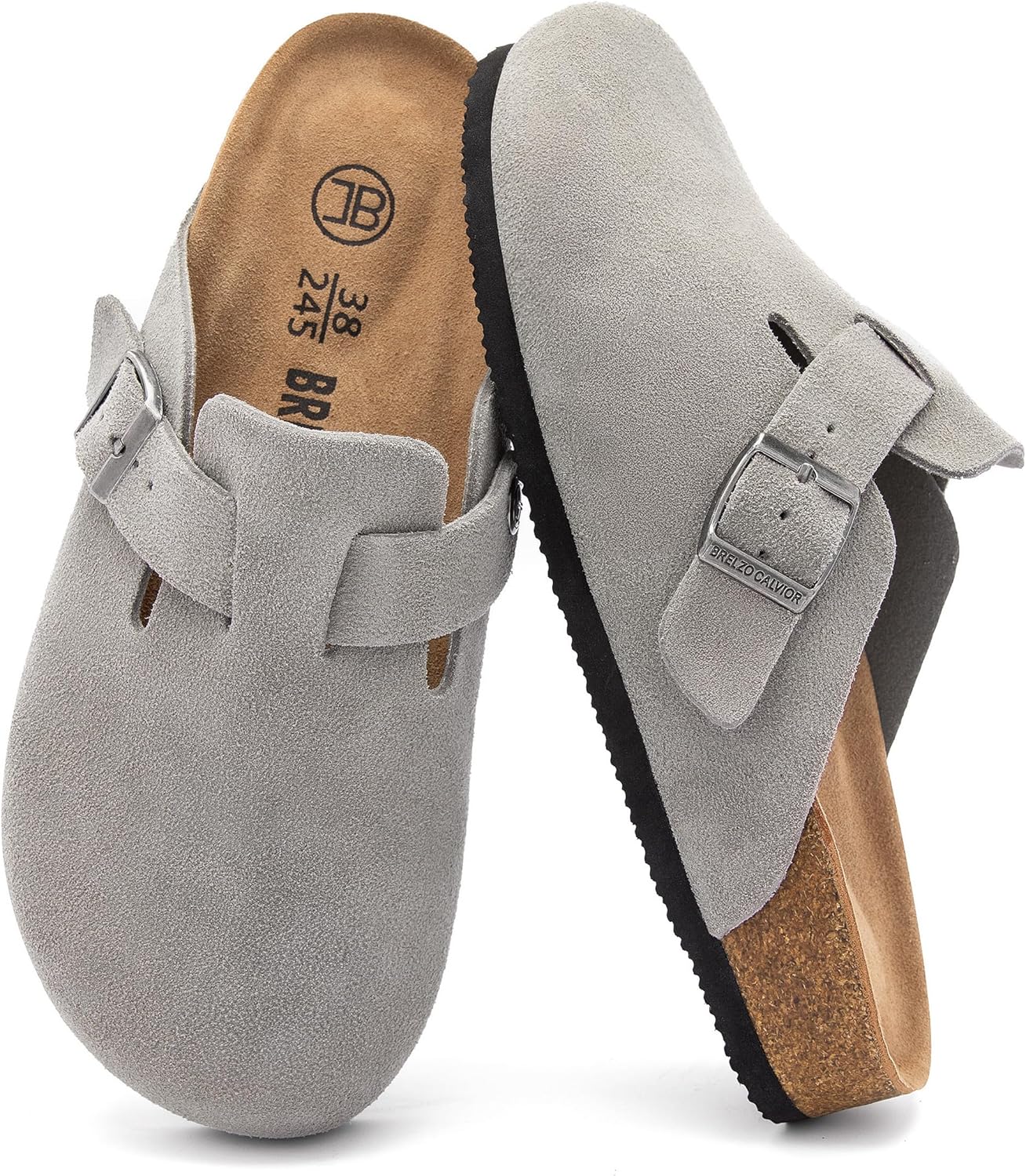 Women's Suede Clogs with Arch Support for Indoor & Outdoor Use