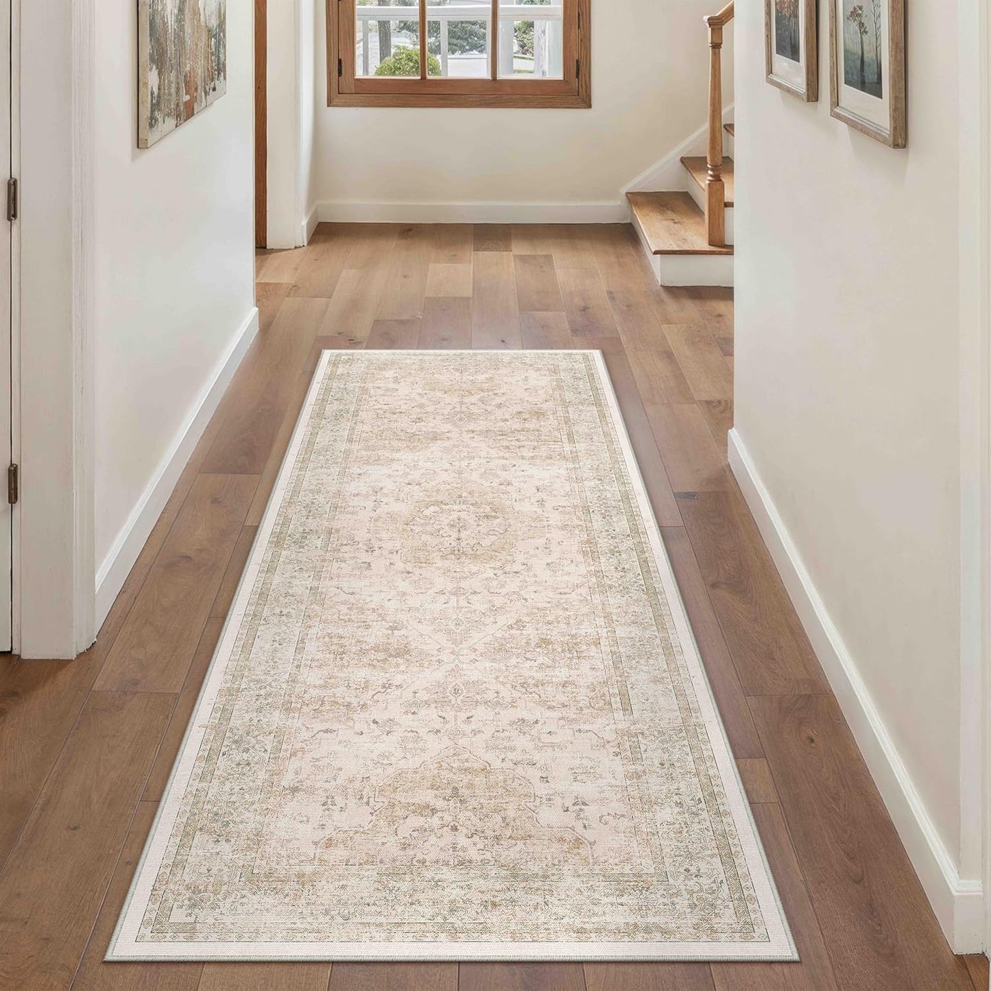 Hallway Runner Rug 2x6 Washable Vintage Distressed Soft Carpet
