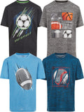 Boys T Shirts - Youth Big Kids Active Athletic 4 Pack - Lightweight