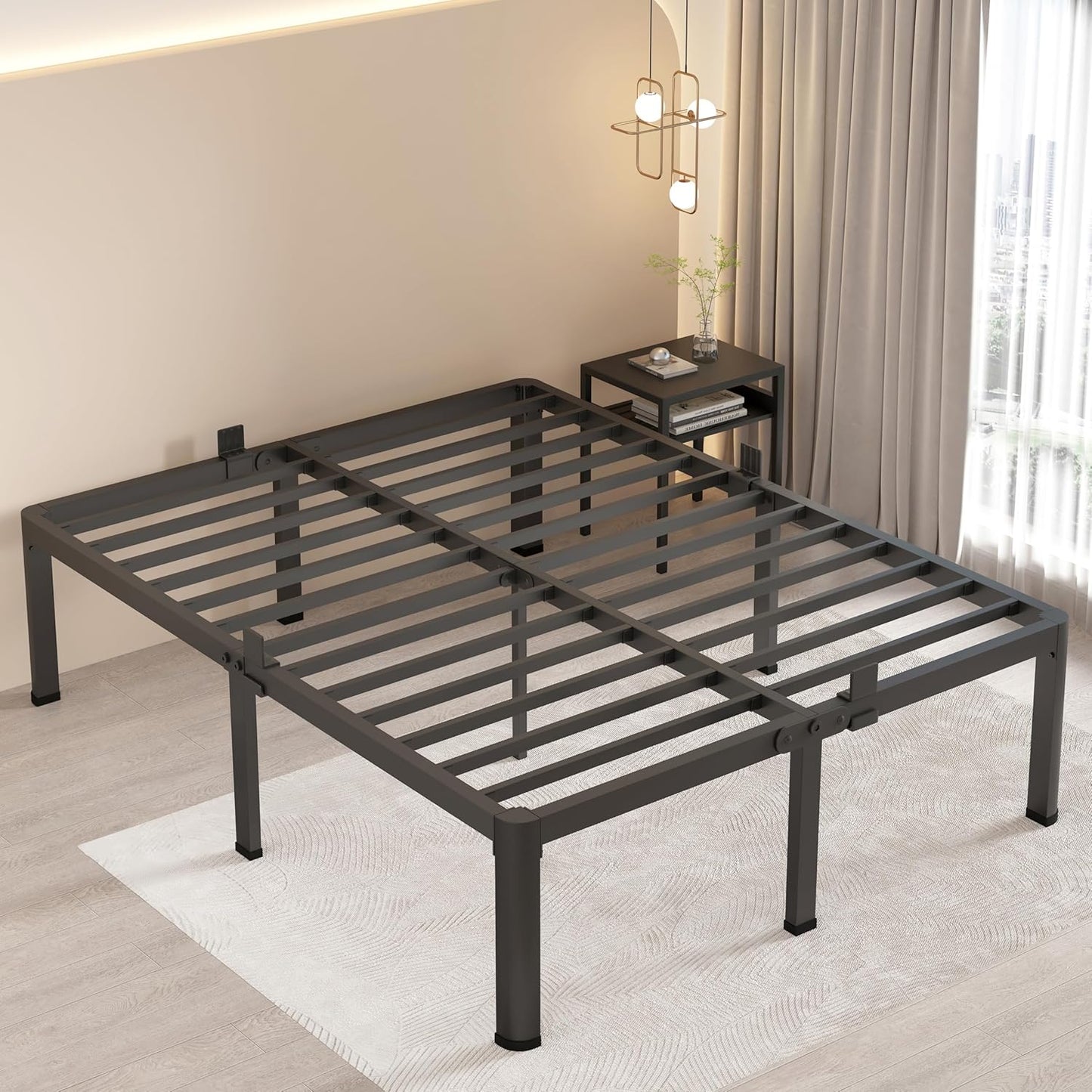 MAF 18 Inch King Size Bed Frame with Heavy Duty Metal Support