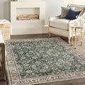 Washable Area Rug 4ft x 6ft Vintage Traditional - Thin Floral Floor