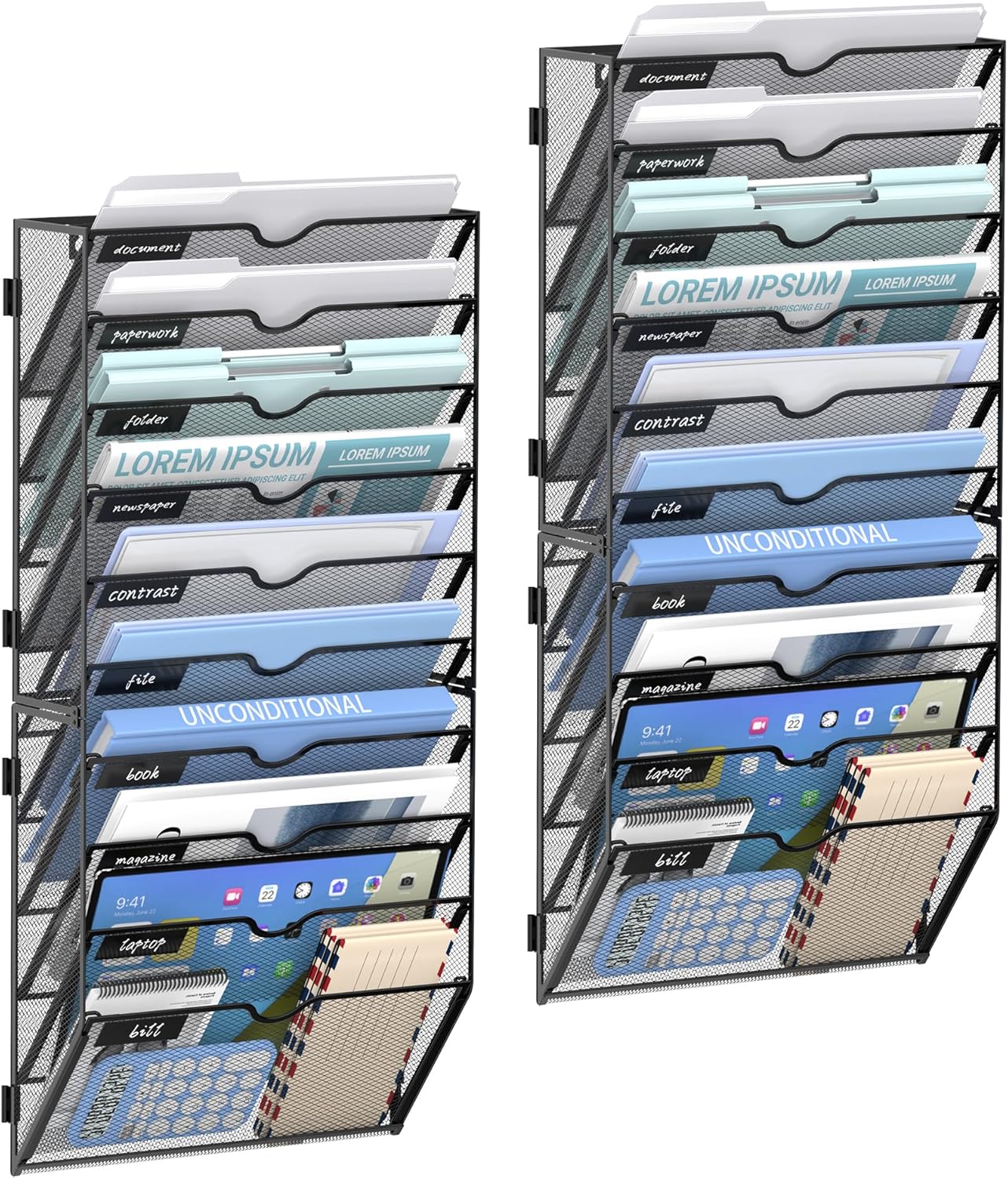 10 Tier Wall Hanging File Organizer for Office and Home Use