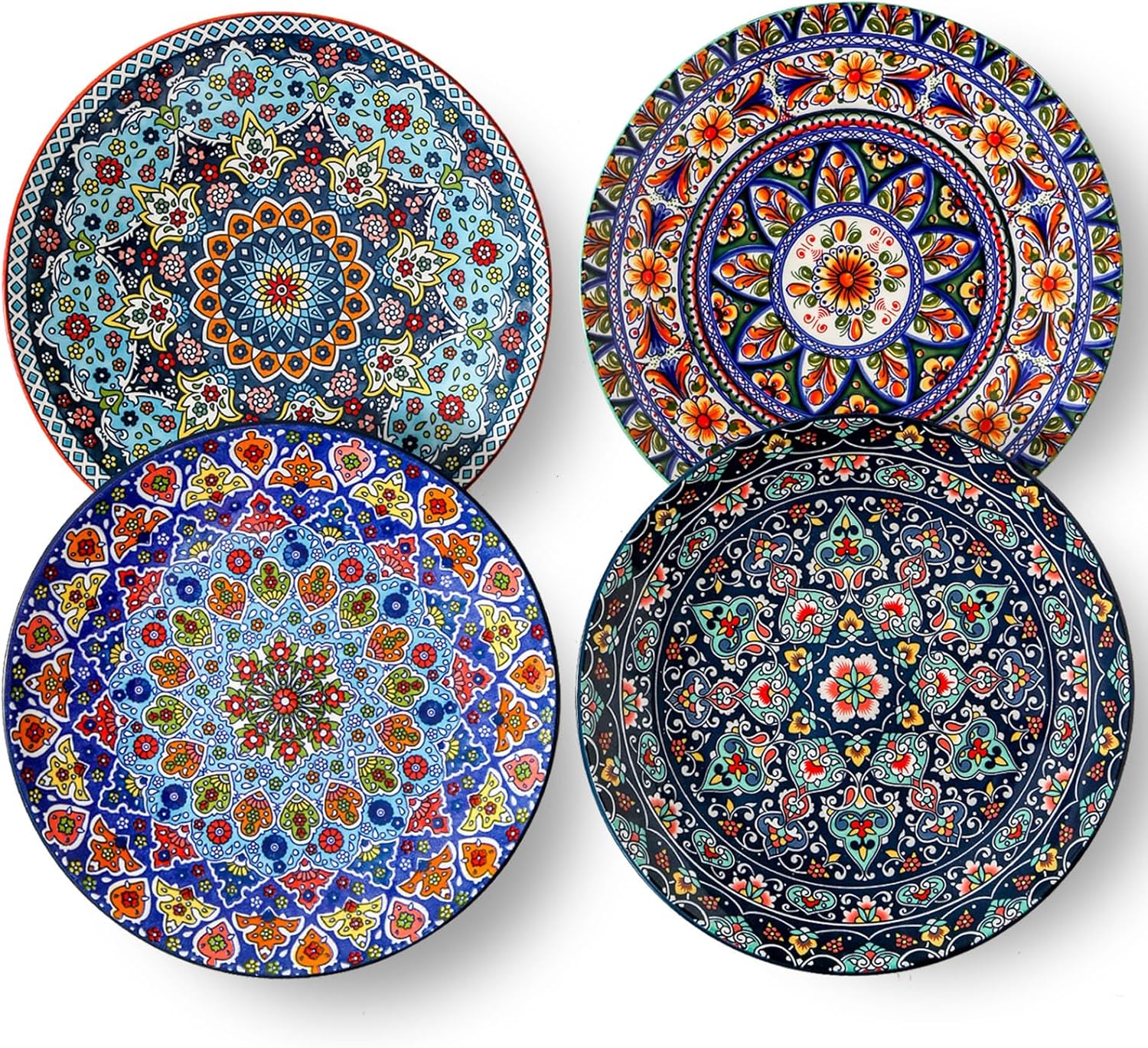 Glowworm Dinner Plates Set of 4 - Bohemian Ceramic Plates