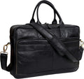 Leather Laptop Briefcase for Men in Hunter Brown - Buffalo Leather