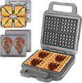 Belgian Waffle Maker with Removable Plates - 3-in-1 Breakfast Station