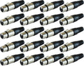GLS Audio XLR Female Plugs Connectors XLR-F Plug - 20 Pack