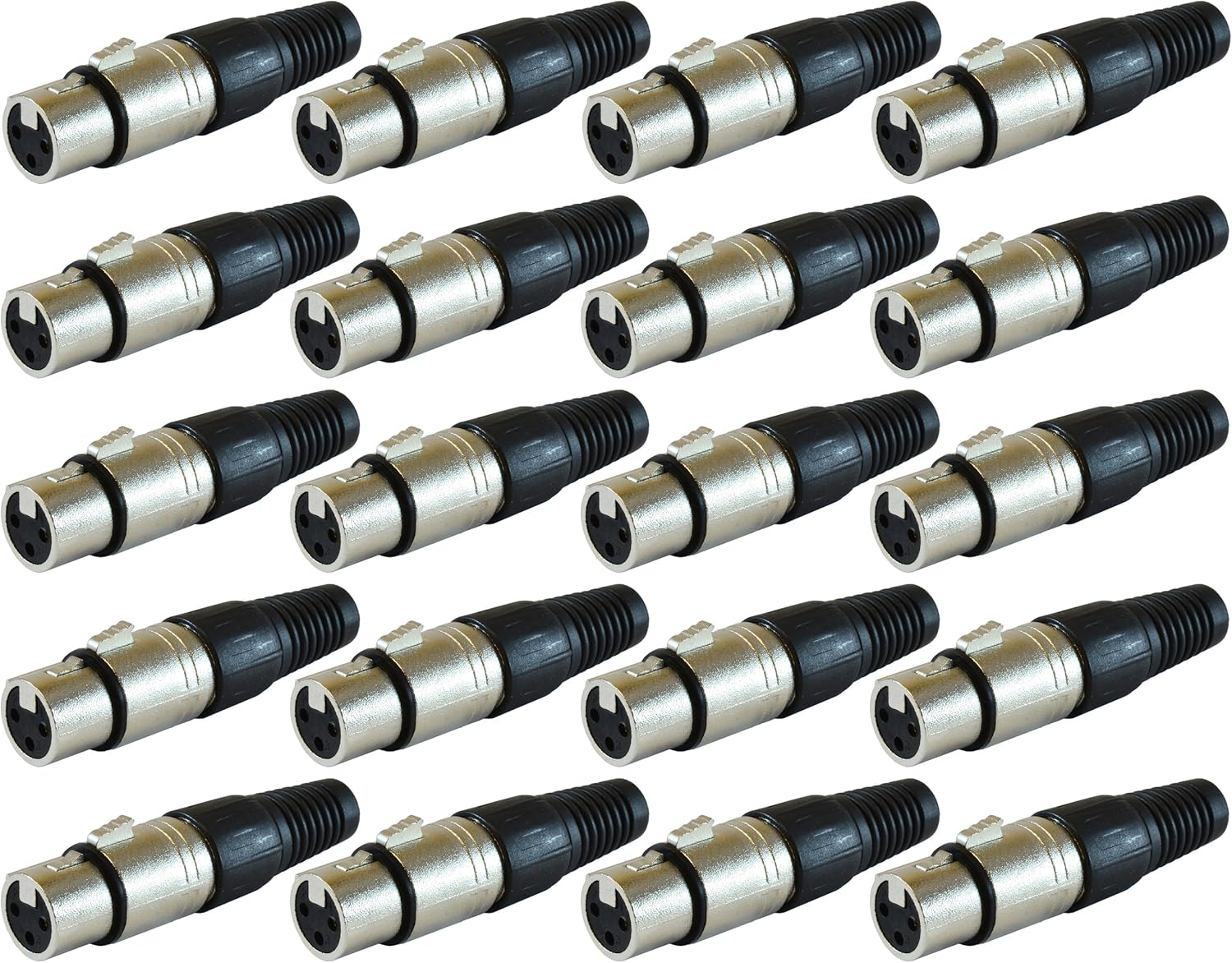 GLS Audio XLR Female Plugs Connectors - 20 Pack for Musicians