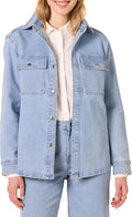 Oversized-Fit Heavyweight Denim Shirt Jacket for Women