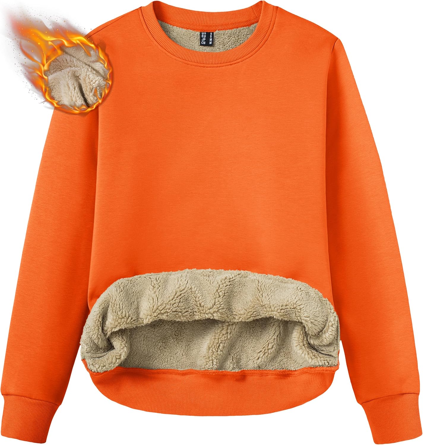 TACVASEN Women's Fleece Lined Crewneck Sweatshirt for Winter