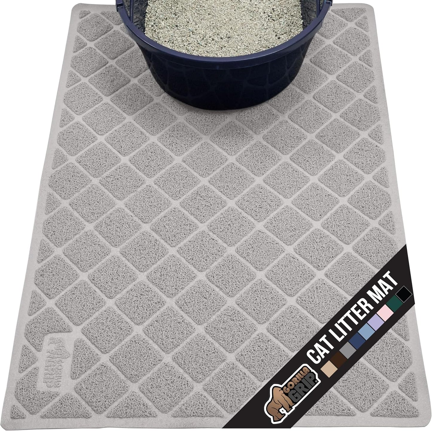 GORILLA GRIP Cat Litter Box Mat for Less Mess and Clean Floors