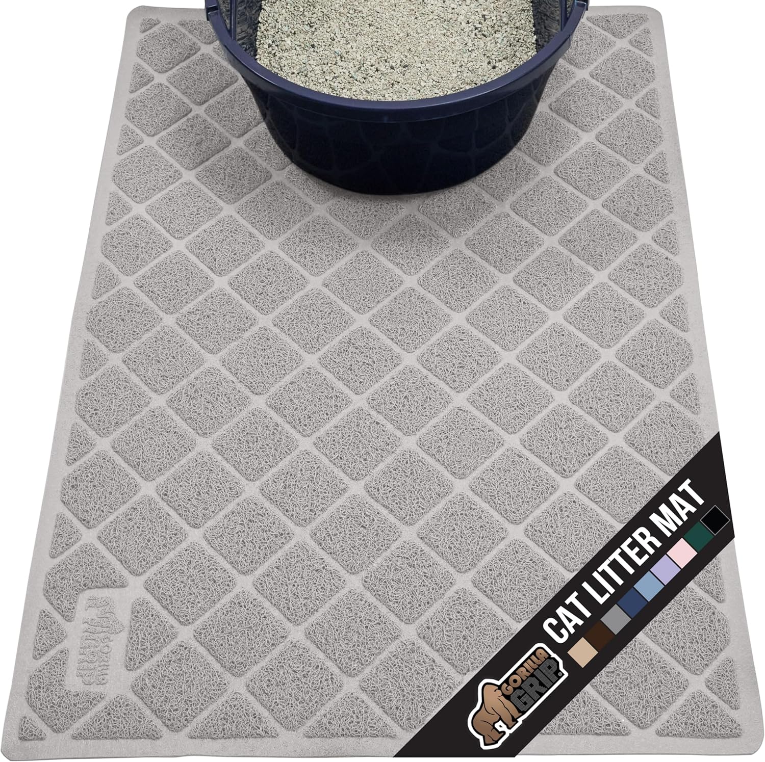 GORILLA GRIP Cat Litter Box Mat for Less Mess and Clean Floors