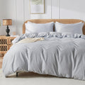 100% Natural Cotton King Striped Duvet Cover Set - Soft, Breathable