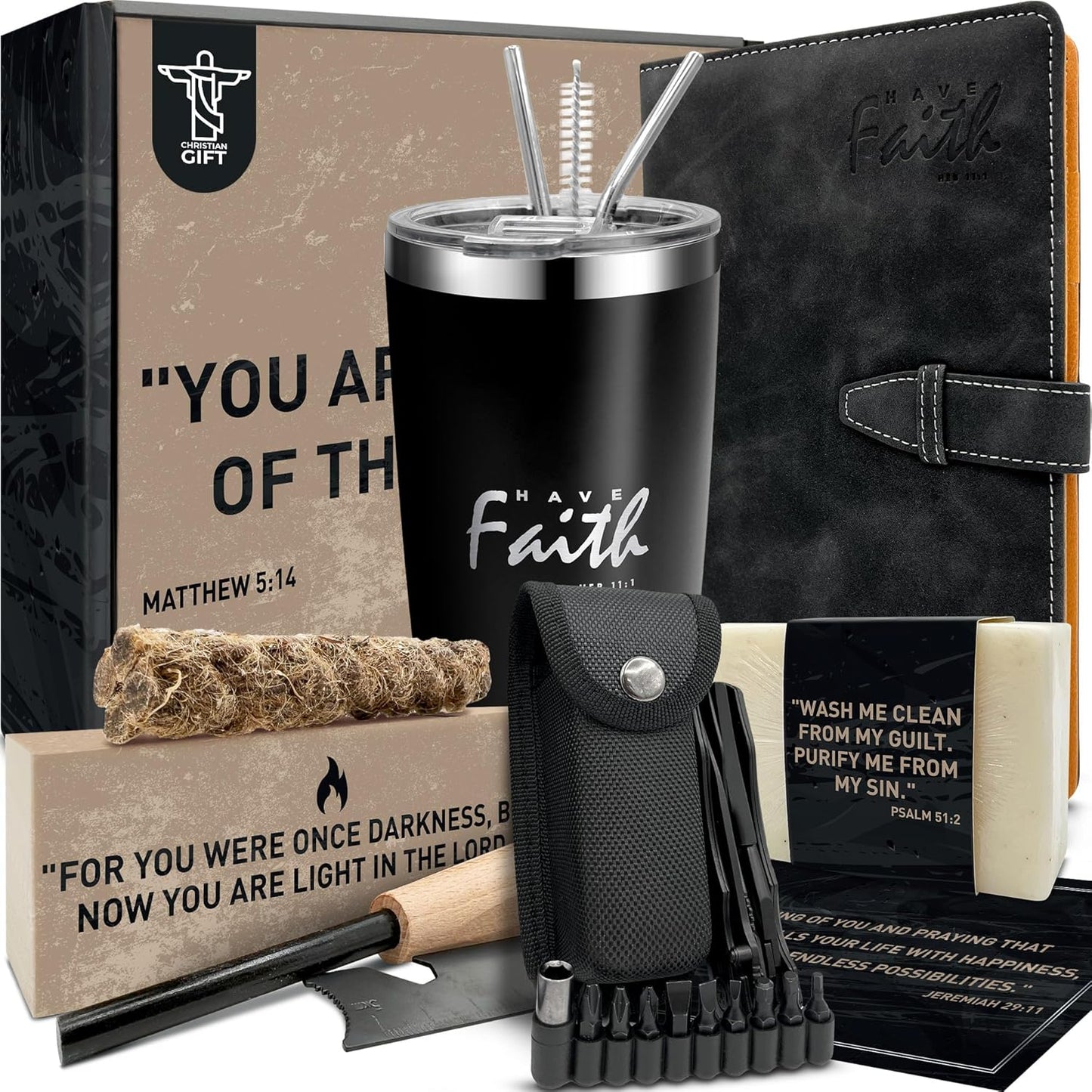 Christian Gifts for Men - Inspirational Religious Gift Set