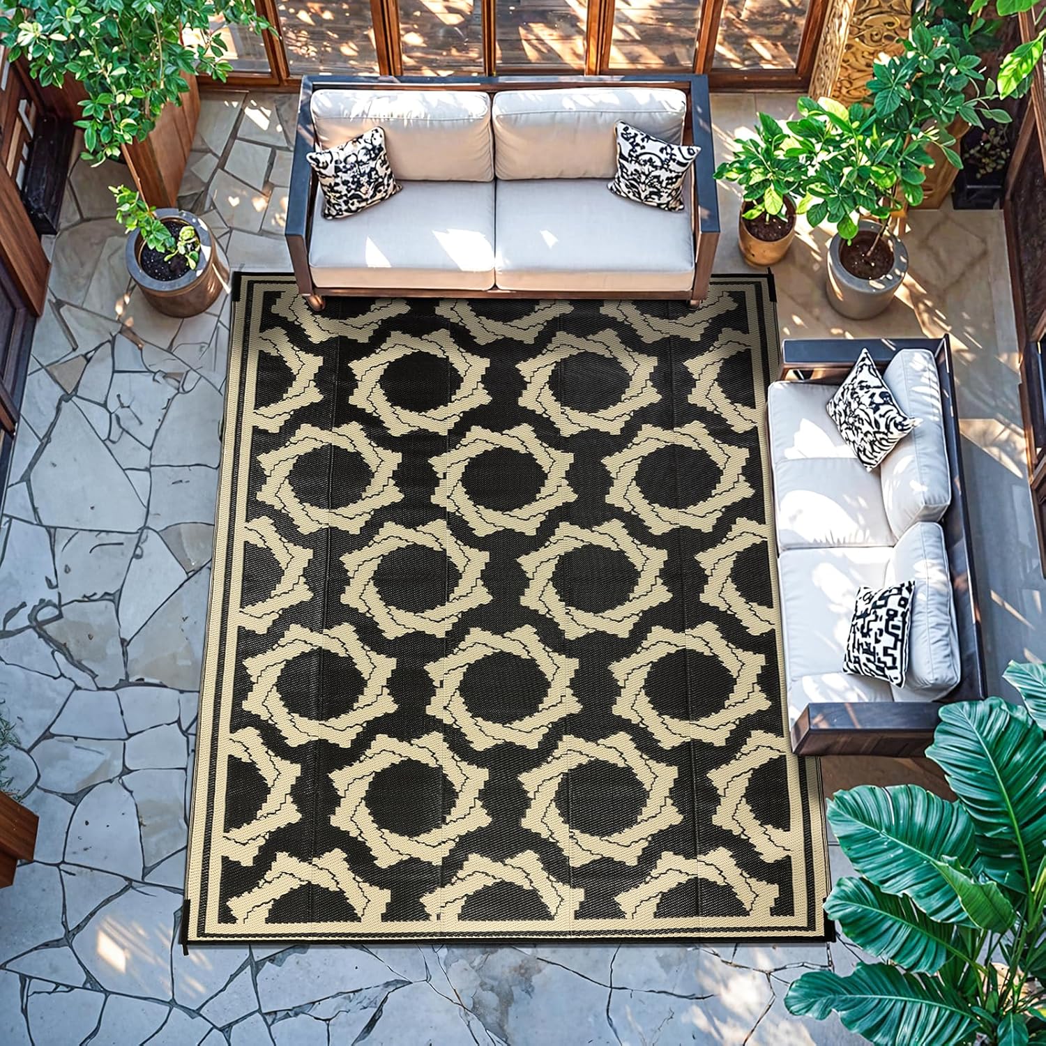 LBRO2M Waterproof Outdoor Rug 6X9 for Stylish Patios and Decks