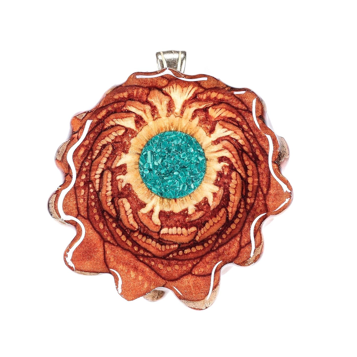 Glowing Crushed Malachite Pinecones Pendant for Boho Fashion