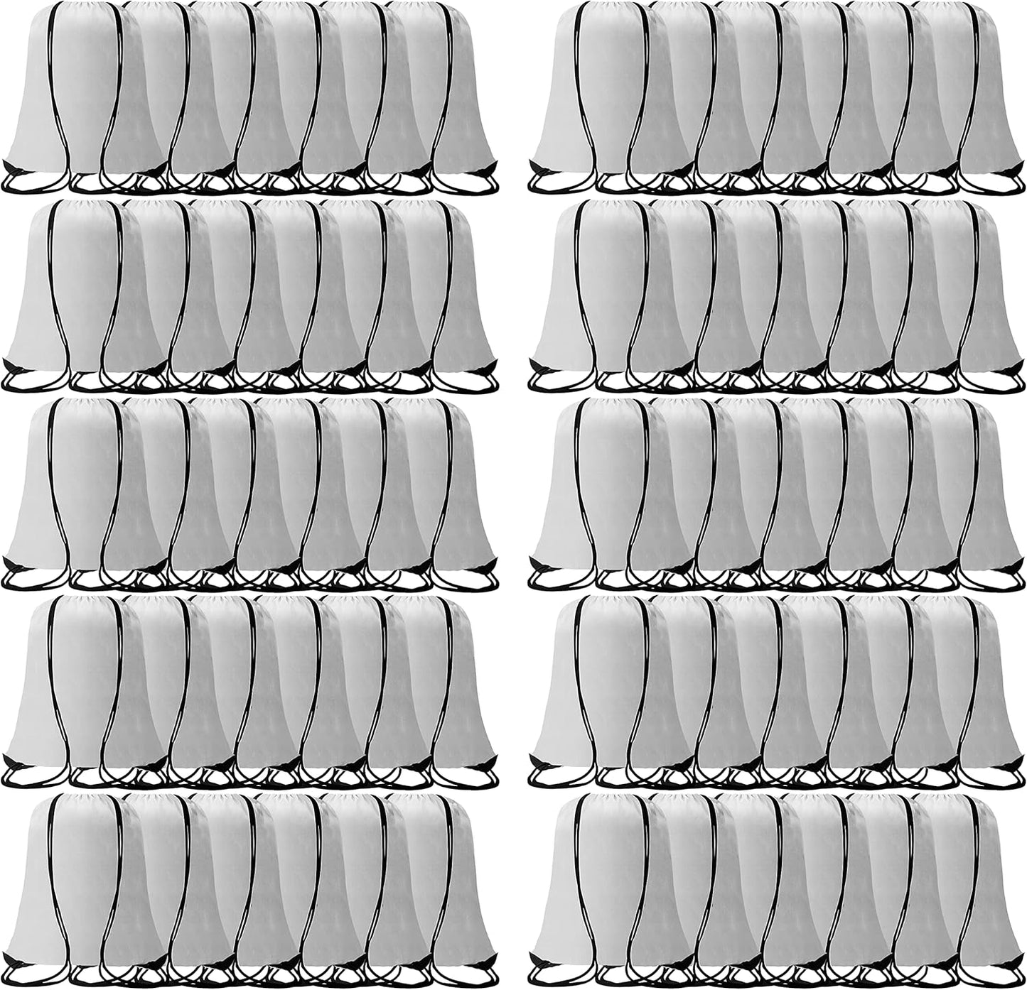 60 Pieces Drawstring Backpack Bags for Sports and Outdoor Use