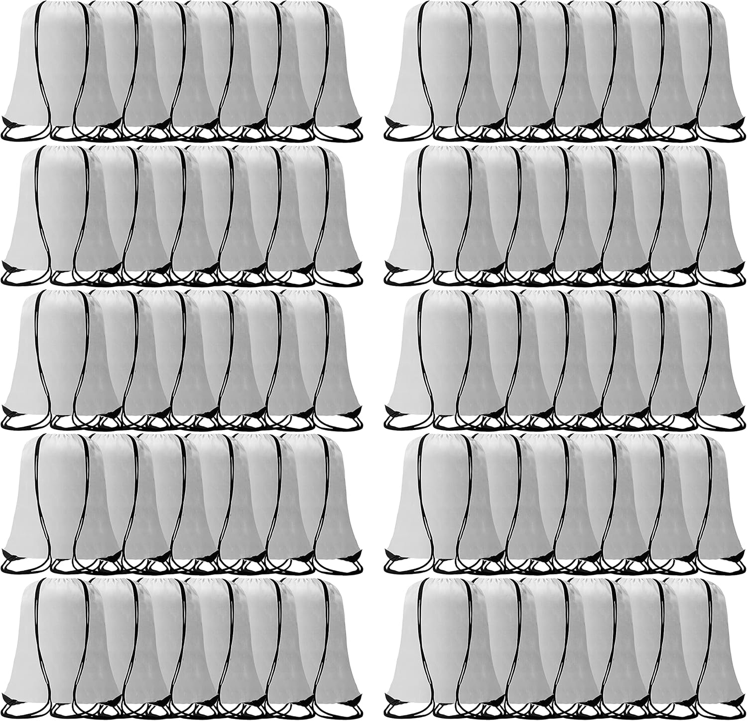 60 Pieces Drawstring Backpack Bags for Sports and Outdoor Use