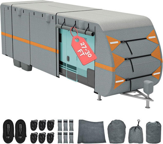 DWVO Travel Trailer Cover for 27-30FT RVs - Waterproof & Windproof