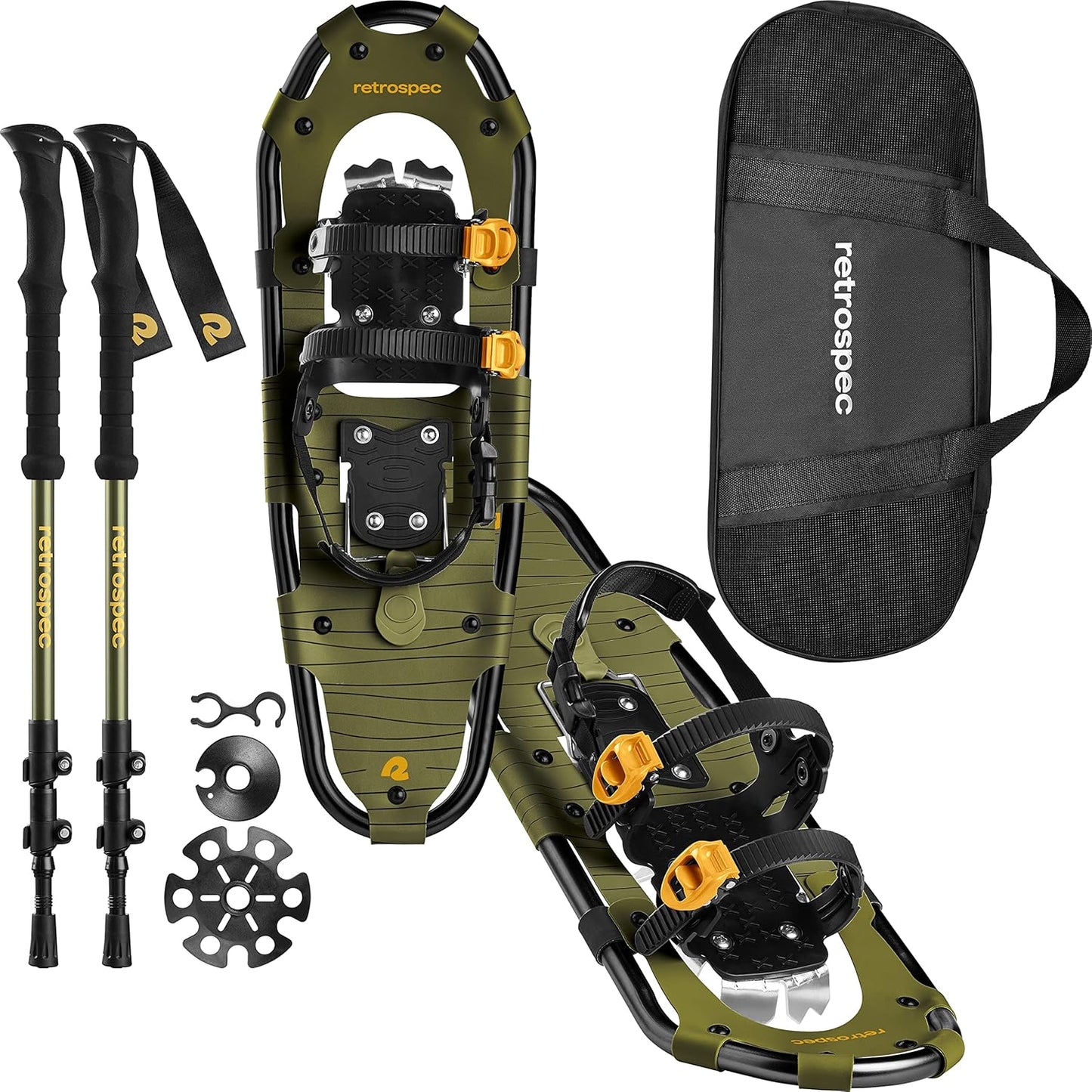 Retrospec Drifter Snowshoes & Trekking Poles Bundle for Winter Fun