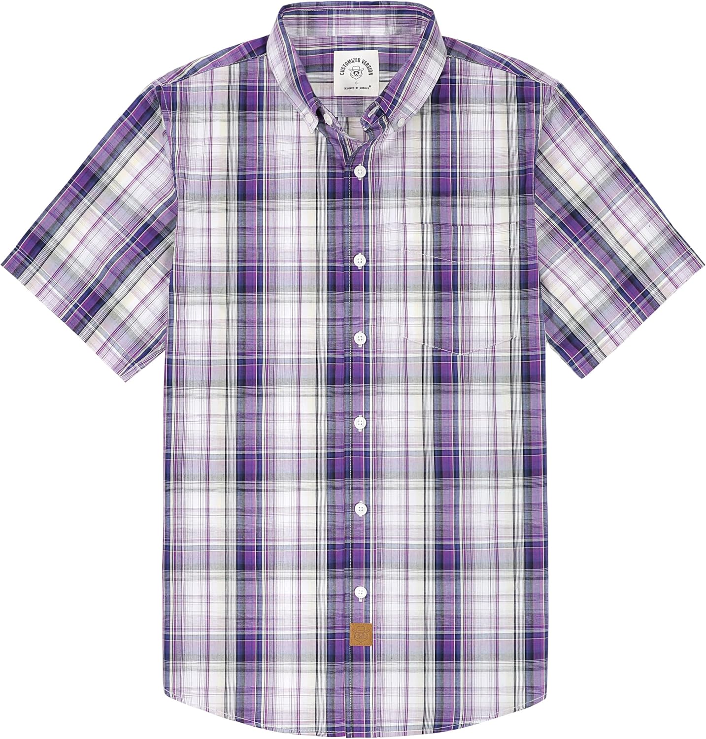 Dubinik Mens Short Sleeve Button Down Shirt for Summer Style