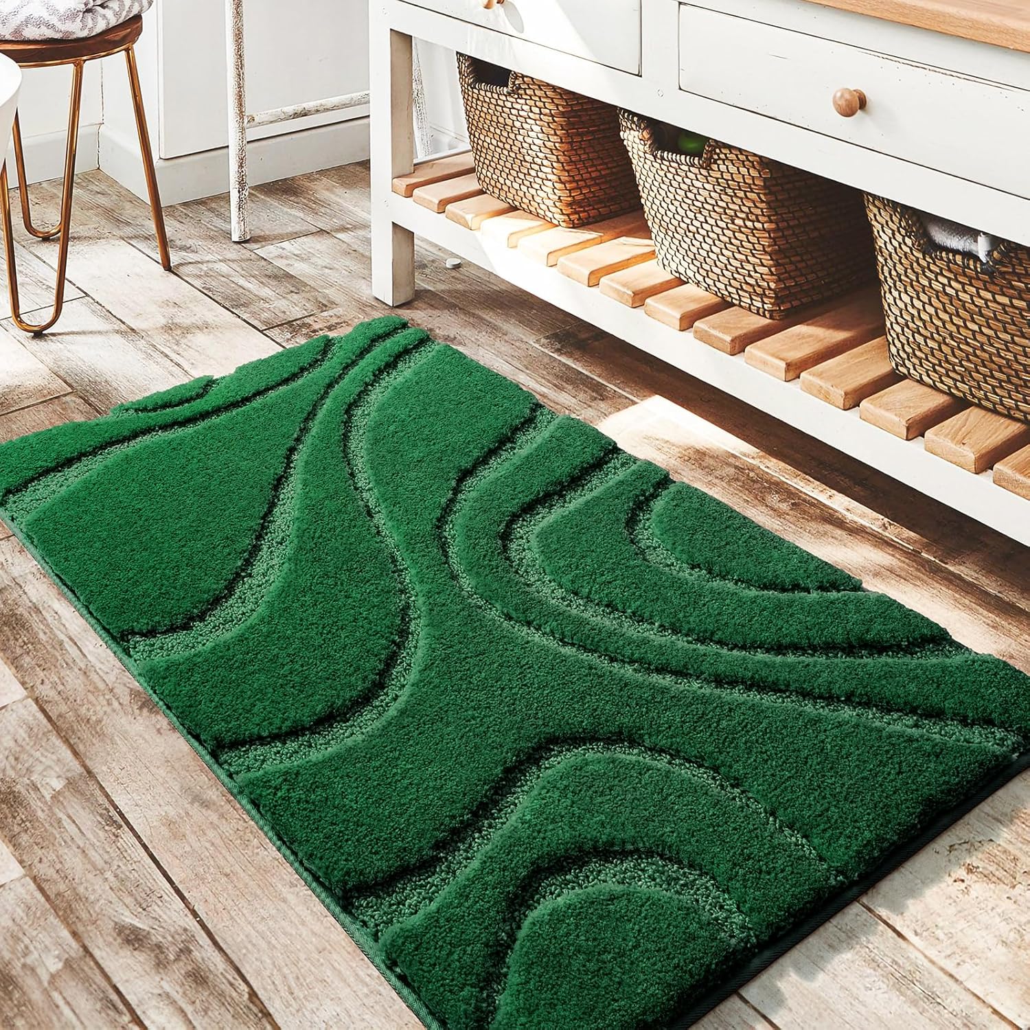 Soft Plush Shaggy Microfiber Bath Rug for Stylish Bathrooms