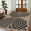 Lahome Modern Rainbow Easy Jute Rug for Living Room 5x7
