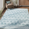 jinchan Moroccan 5x7 Area Rug Teal Blue - Machine Washable Low-Pile