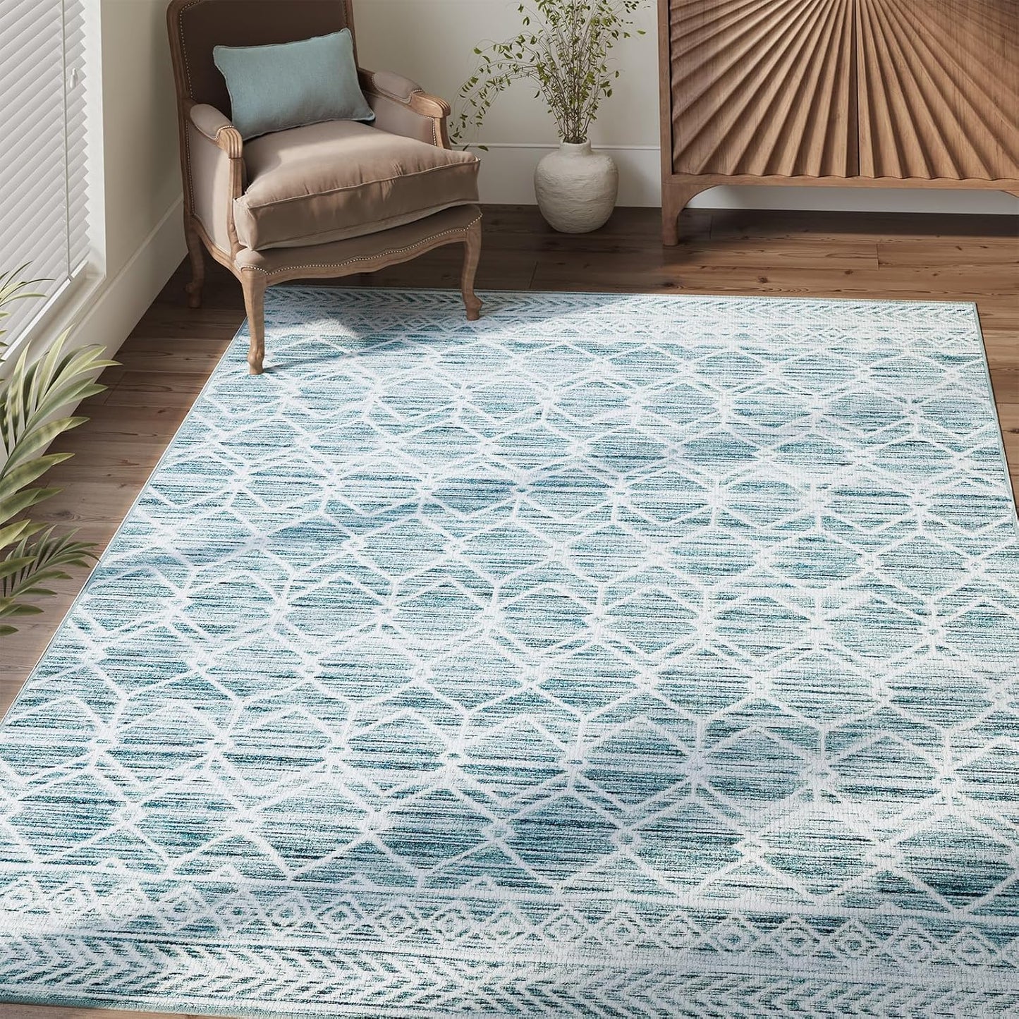 jinchan Moroccan 5x7 Area Rugs for Bedroom - Soft Modern Design
