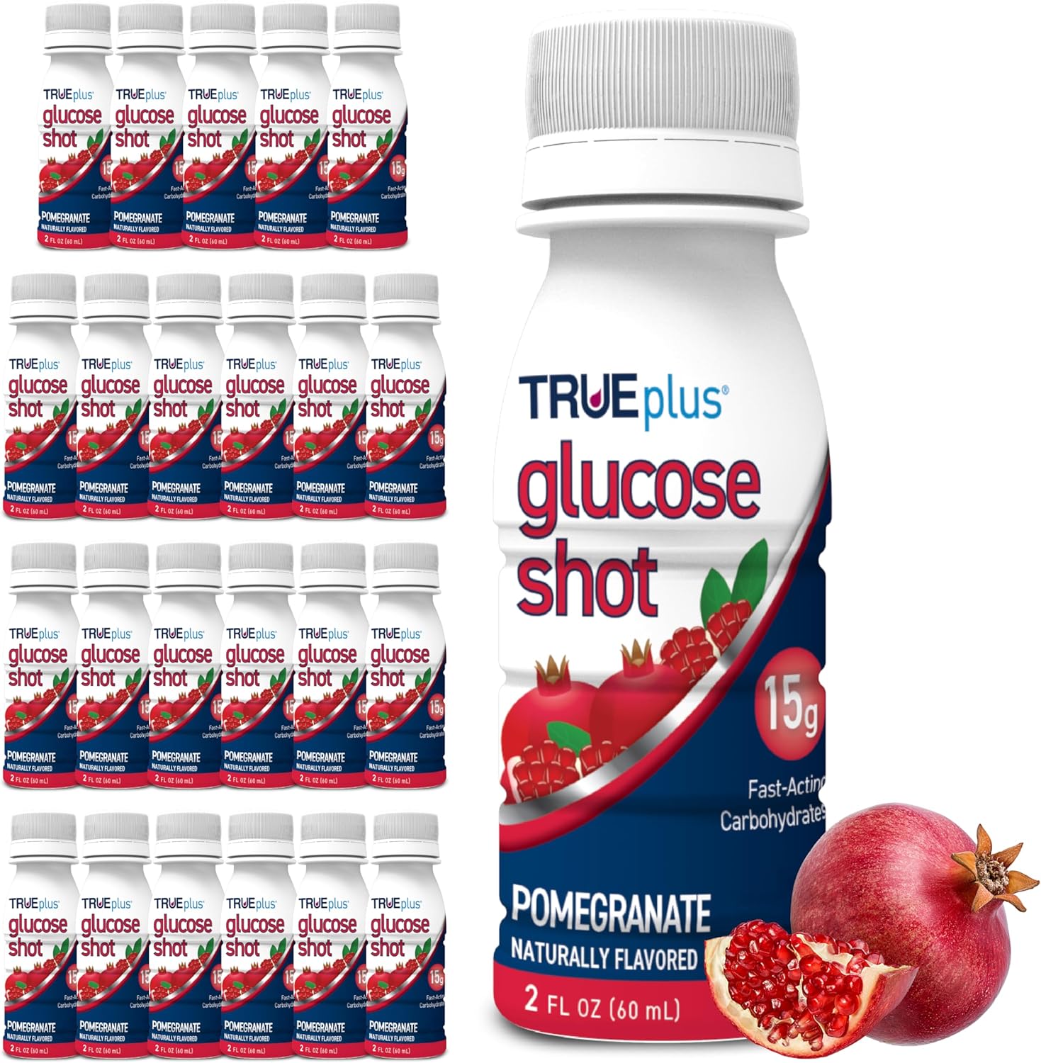 TRUEplus Glucose Shots - Fast-Acting Carbohydrates in Pomegranate