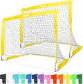 GoSports 4 x 3 ft Portable Soccer Goals for Kids - Team Tone Colors
