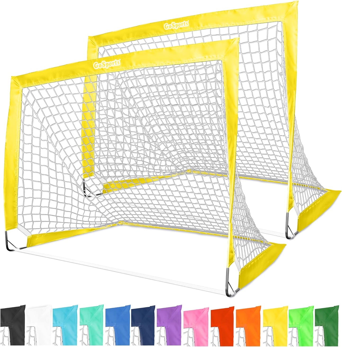 GoSports Portable Soccer Goals for Kids - Set of 2 Pop Up Nets