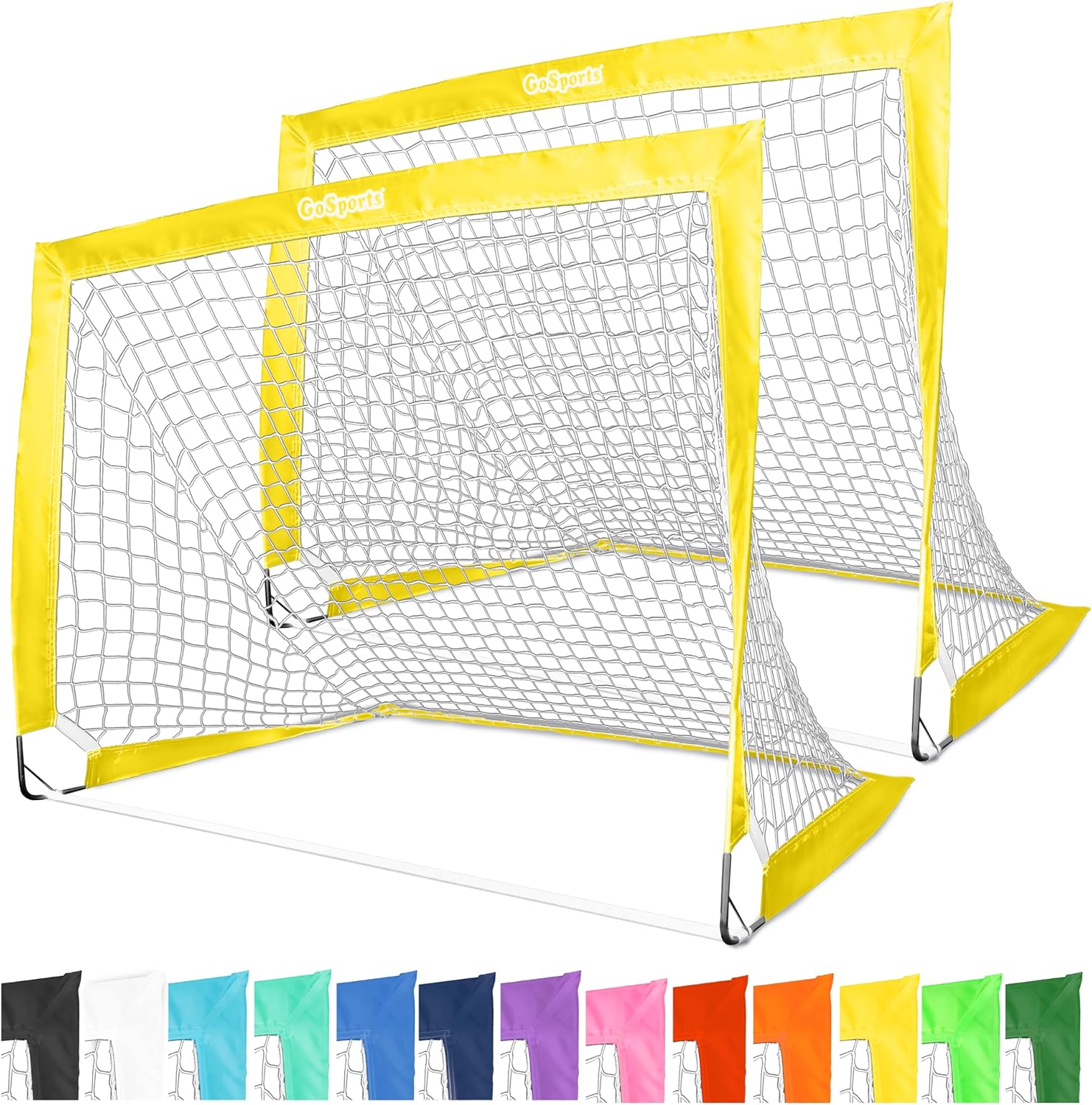 GoSports Portable Soccer Goals for Kids - Set of 2 Pop Up Nets
