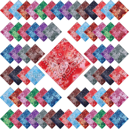 100 Pack Unisex Paisley Bandanas for Parties and Daily Use